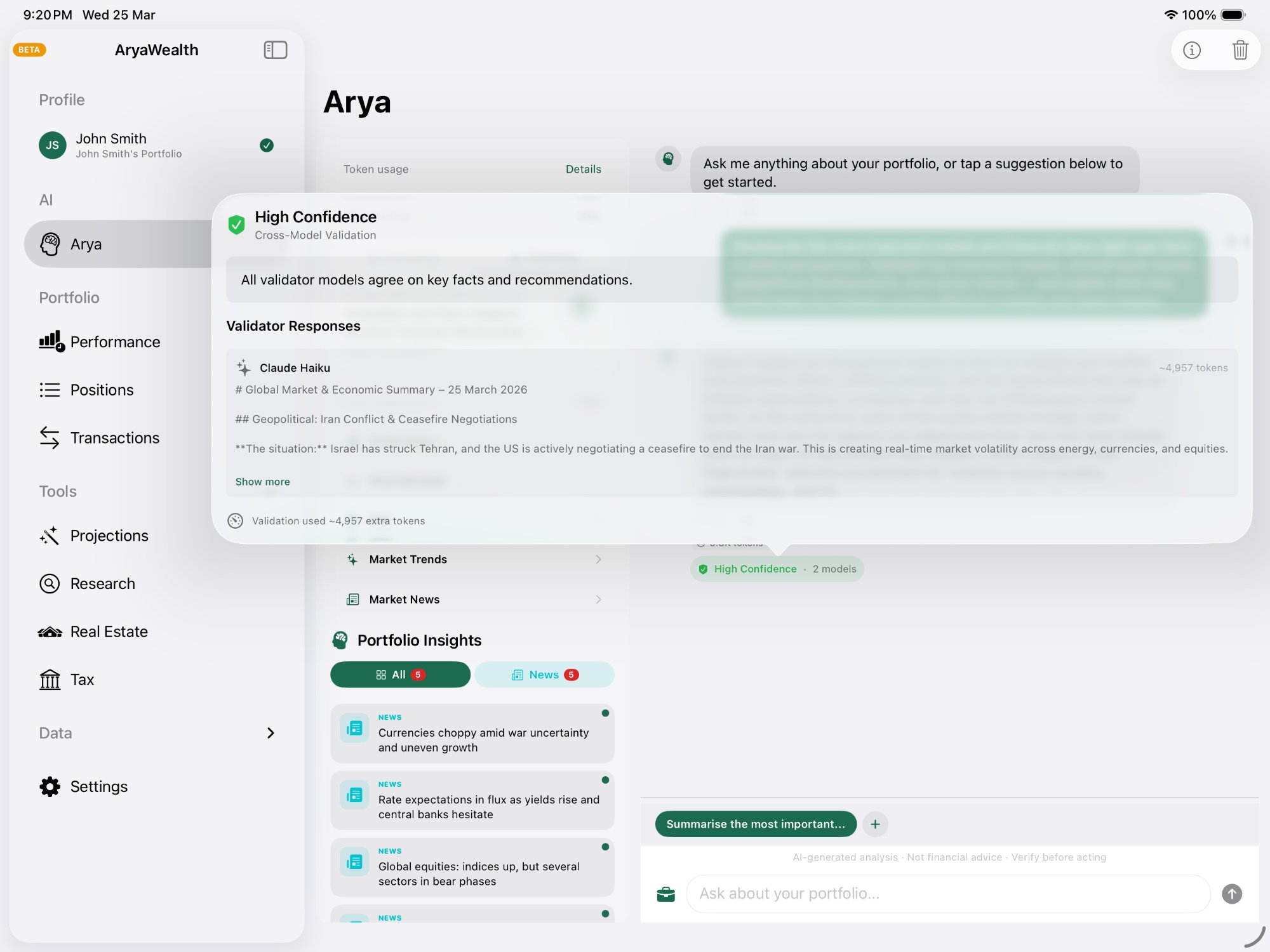 Cross-model validation result